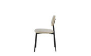 AZRA CHAIR WITH BLACK METAL LEGS AND A HERITAGE BEIGE FABRIC SEAT.MEASURING  44X43X80CM