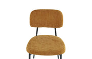 AZRA CHAIR WITH BLACK METAL LEGS AND A HERITAGE OCHRE  FABRIC SEAT.MEASURING  44X43X80CM