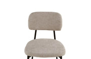 AZRA CHAIR WITH BLACK METAL LEGS AND A HERITAGE SAND FABRIC SEAT.MEASURING  44X43X80CM