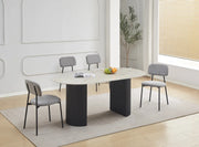 AZRA CHAIR WITH BLACK METAL LEGS AND A HERITAGE ANTHRACITE/DARK GREY FABRIC SEAT.MEASURING  44X43X80CM