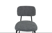 AZRA CHAIR WITH BLACK METAL LEGS AND A HERITAGE ANTHRACITE/DARK GREY FABRIC SEAT.MEASURING  44X43X80CM