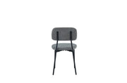 AZRA CHAIR WITH BLACK METAL LEGS AND A HERITAGE ANTHRACITE/DARK GREY FABRIC SEAT.MEASURING  44X43X80CM