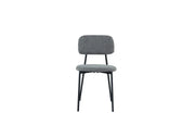 AZRA CHAIR WITH BLACK METAL LEGS AND A HERITAGE ANTHRACITE/DARK GREY FABRIC SEAT.MEASURING  44X43X80CM
