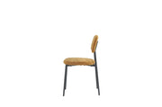 AZRA CHAIR WITH BLACK METAL LEGS AND A HERITAGE OCHRE  FABRIC SEAT.MEASURING  44X43X80CM