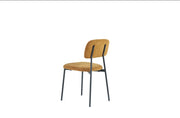 AZRA CHAIR WITH BLACK METAL LEGS AND A HERITAGE OCHRE  FABRIC SEAT.MEASURING  44X43X80CM