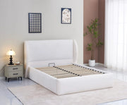 MIAMI BED IN BEIGE FABRIC FRAME WITH SOMMIER INCLUDED AMD WITHOUT MATRESS. MEASUIRNG 140X190CM