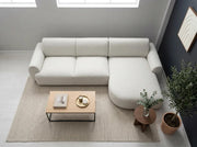 PALERMO SOFA IN BEIGE TORO FABRIC WITH ELEGANT DESIGN AND COMFORTABLE.MEASURING 310X165CM