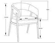 ALICIA CHAIR WITH OAK-EFFECT LEGS AND BEIGE VELVET SEAT.MEASURING 58X5282.5CM