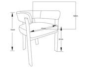 ALIA CHAIR WITH OAK EFFECT LEGS AND MOKA TEXTURED SEAT.MEASURING 53X52X72CM