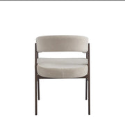 ALICIA CHAIR WITH WALNUT-EFFECT LEGS AND MOKA TEXTURED SEAT.MEASURING 58X5282.5CM