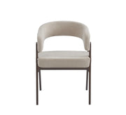 ALICIA CHAIR WITH WALNUT-EFFECT LEGS AND MOKA TEXTURED SEAT.MEASURING 58X5282.5CM