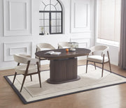 ALICIA CHAIR WITH WALNUT-EFFECT LEGS AND BEIGE VELVET SEAT.MEASURING 58X5282.5CM