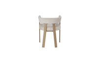 ALIA CHAIR WITH OAK EFFECT LEGS AND BEIGE VELVET SEAT.MEASURING 53X52X72CM