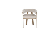 ALIA CHAIR WITH OAK EFFECT LEGS AND BEIGE VELVET SEAT.MEASURING 53X52X72CM
