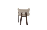 ALIA CHAIR WITH WALNUT EFFECT LEGS AND MOKA TEXTURED SEAT.MEASURING 53X52X72CM
