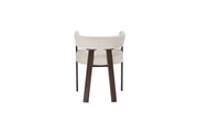 ALIA CHAIR WITH WALNUT EFFECT LEGS AND BEIGE VELVET SEAT.MEASUIRNG 53X52X72CM