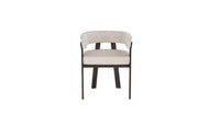 ALIA CHAIR WITH WALNUT EFFECT LEGS AND BEIGE VELVET SEAT.MEASUIRNG 53X52X72CM