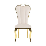 NANA PHALLE CHAIR WITH GOLD LEGS AND BEIGE VELVET SEAT.MEASURING 50X45X111CM