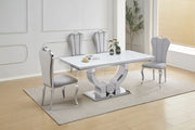 NANA PHALLE CHAIR WITH SILVER LEGS AND GREY VELVET.MEASURING 50X45X111CM