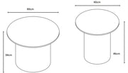 DOU BAIETA COFFEE TABLE WITH WALNUT EFFECT LEGS AND MOKA CERAMIC TOP , MEASURING 80 + 60 CM