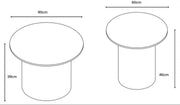 DUO BAIETA COFFEE TABLE WITH WALNUT EFFECT LEGS AND SHAKESPEARE CERAMIC . MEASURING 80 + 60CM