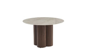 HALO DINING TABLE WITH WALNUT EFFECT LEGS AND GRAY SHAKESPEARE CERAMIC TOP.MEASURING 120CM