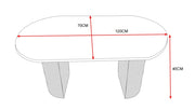 NEW ANNA COFFEE TABLE WITH WALNUT EFFECT AND WALNUT EFFECT MDF TOP.MEASURING 120X70X45CM