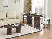 NEW ANNA COFFEE TABLE WITH WALNUT EFFECT AND WALNUT EFFECT MDF TOP.MEASURING 120X70X45CM