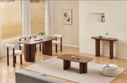 TRINITY CERAMIC DINING TABLE IN WALNUT FINISH . MEASUIRNG 180X90X75CM.