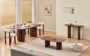 TRINITY CERAMIC COFFEE TABLE WITH WALNUT EFFECT FINISHING. MEASUIRNG 120X70X45CM
