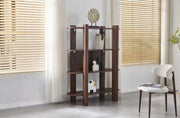 ORIANO SHELVING UNIT IN WALNUT FINISH.MEASUIRNG 120X57X150CM.