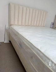 BELLA BED IN BEIGE VELVET WITH CANAPE INCLUDE ,WITHOUT MATTRESS . MEASURMENT 140x190cm , 160x200cm , 180x200cm