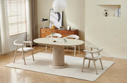SOFIA EXTENDABLE DINING TABLE WITH A TRAVERTINE CERAMIC TOP.MEASUREMENT 125/165X100X75CM.