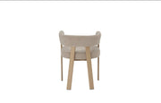 ALIA CHAIR WITH OAK EFFECT LEGS AND MOCHA GRAIN SEAT.