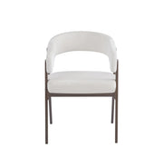 ALICIA CHAIR WITH WALNUT EFFECT LEGS AND BEIGE VELVET SEAT.