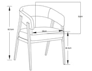 ALICIA CHAIR WITH WALNUT EFFECT LEGS AN DMOKA TEXTURED SEAT.
