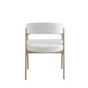 ALICIA CHAIR WITH OAK EFFECT LEGS AND BEIGE VELVET SEAT.