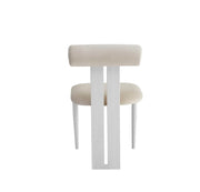 TIFFANY CHAIR WITH WHITE WOOD EFFECT LEGS AND BEIGE VELVET SEAT.