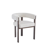 VAIANA CHAIR WITH WALNUT EFFECT LEGS AND BEIGE VELVET SEAT.
