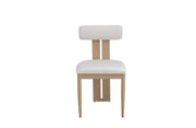 TIFFANY CHAIR WITH WOOD EFFECT LEGS AND BEIGE VELVET SEAT.