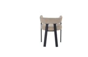 ALIA CHAIR WITH BLACK METAL LEGS AND MOKA TEXTURED SEAT.