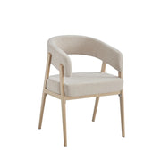 ALICIA CHAIR WITH OAK EFFECT LEGS AND MOKA TEXTURED SEAT.