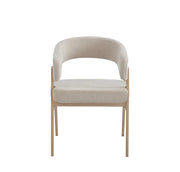 ALICIA CHAIR WITH OAK EFFECT LEGS AND MOKA TEXTURED SEAT.