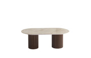 KEYSHA COFFEE TABLE WITH WALNUT EFFECT LEGS AND SHAKESPEARE TOP. MEASUREMENT 120X60X45CM