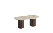 KEYSHA COFFEE TABLE WITH WALNUT EFFECT LEGS AND SHAKESPEARE TOP. MEASUREMENT 120X60X45CM