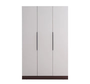 RAYAN WARDROBE WITH WALNUT EFFEFT FINISH , 3 BEIGE DOORS. MEASUREMENT 120X57X193CM.