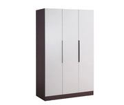 RAYAN WARDROBE WITH WALNUT EFFEFT FINISH , 3 BEIGE DOORS. MEASUREMENT 120X57X193CM.