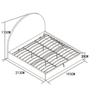 VALENTINA DOUBLE STORAGE BED WITH SOMMIER  IN BEIGE BOUCLE FABRIC . MEASUREMENT 180X200.