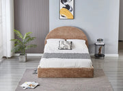 VALENTINA DOUBLE STORAGE BED WITH SOMMIER IN MOCHA BOUCLE FABRIC . MEASUREMENT 160X200CM