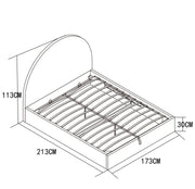 VALENTINA DOUBLE STORAGE BED WITH SOMMIER IN MOCHA BOUCLE FABRIC . MEASUREMENT 160X200CM